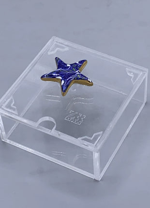 Zee Designs Plexi Glass Bleu-Blanc Porcelain Knob Box