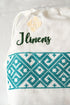 J Linens Embroidery Geometric Flat Sheet Set