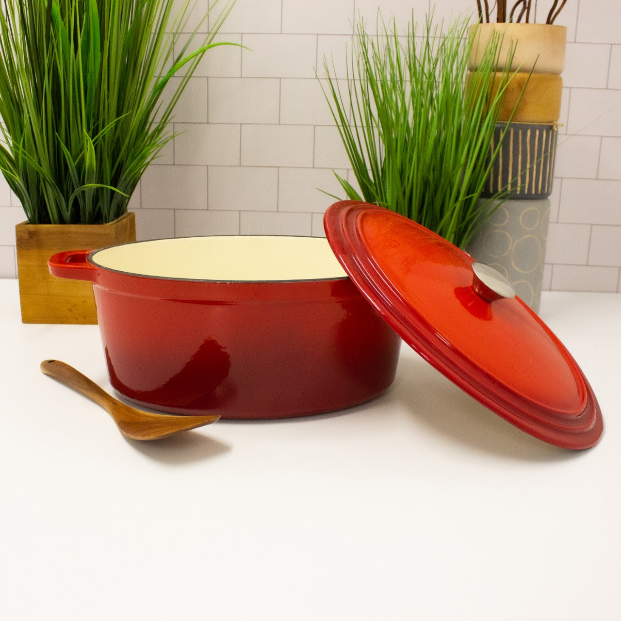 BergHoff Ron 34cmx25.5cm Cast Iron Oval Casserole Red