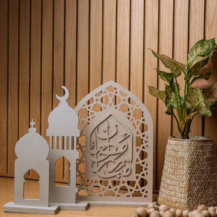 The Words Co Ramadan Mosque Wooden Decor Set
