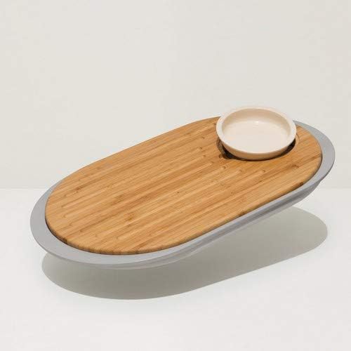 BergHoff Leo Two-Sided Bamboo Tapas Cutting Board with Tray