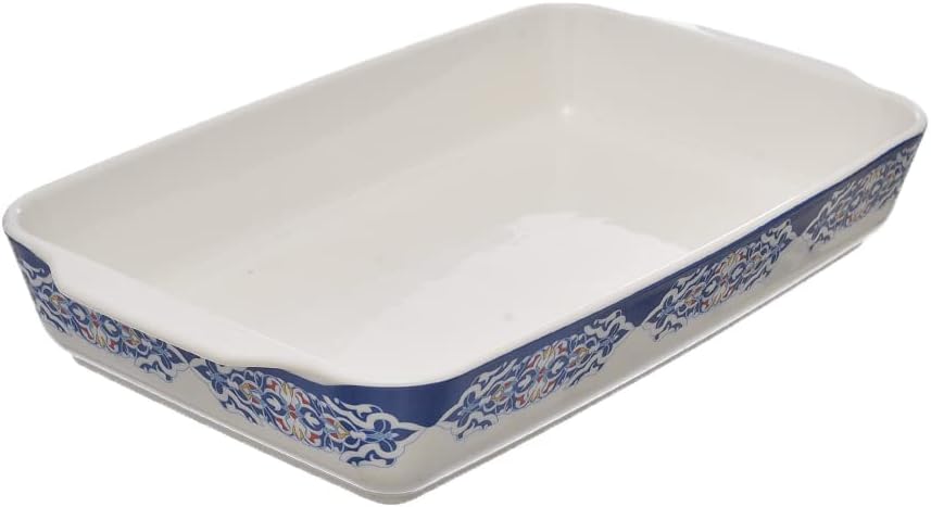 FM Rosa Khayameya Blue Large Rectangle Porcelain casserole 37 cm