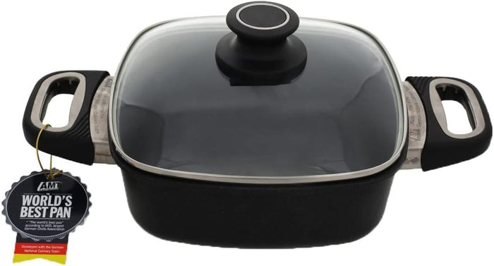AMT Gastroguss Pan 20 x 20 cm, 2 Handles With Lid