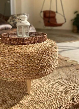 Handmade Khoos Pouf with Legs