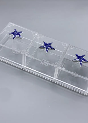 Zee Designs Plexi Glass Bleu-Blanc Porcelain Knob Box