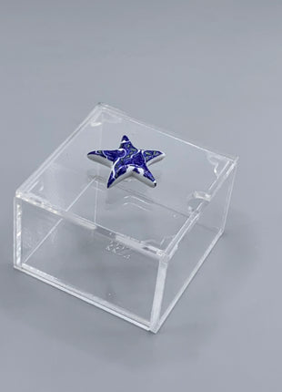 Zee Designs Plexi Glass Bleu-Blanc Porcelain Knob Box