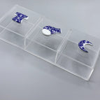 White Rim Knob / Large 3 Compartment Box (36*12*7) with 3 Covers