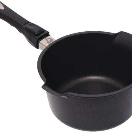 First Titanium Milk and Sauce Pot with Two Spouts and Removable Handle