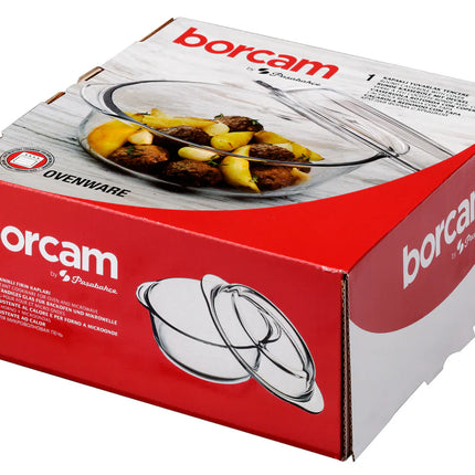 Borcam Round Casserole with Cover - 21.8x18.7cm