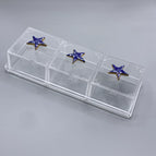 Gold Rim Knob / 3 Same Height Box Set with Tray (30*10*6) cm