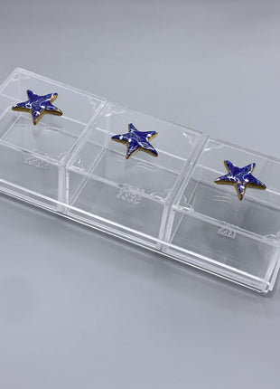 Zee Designs Plexi Glass Bleu-Blanc Porcelain Knob Box