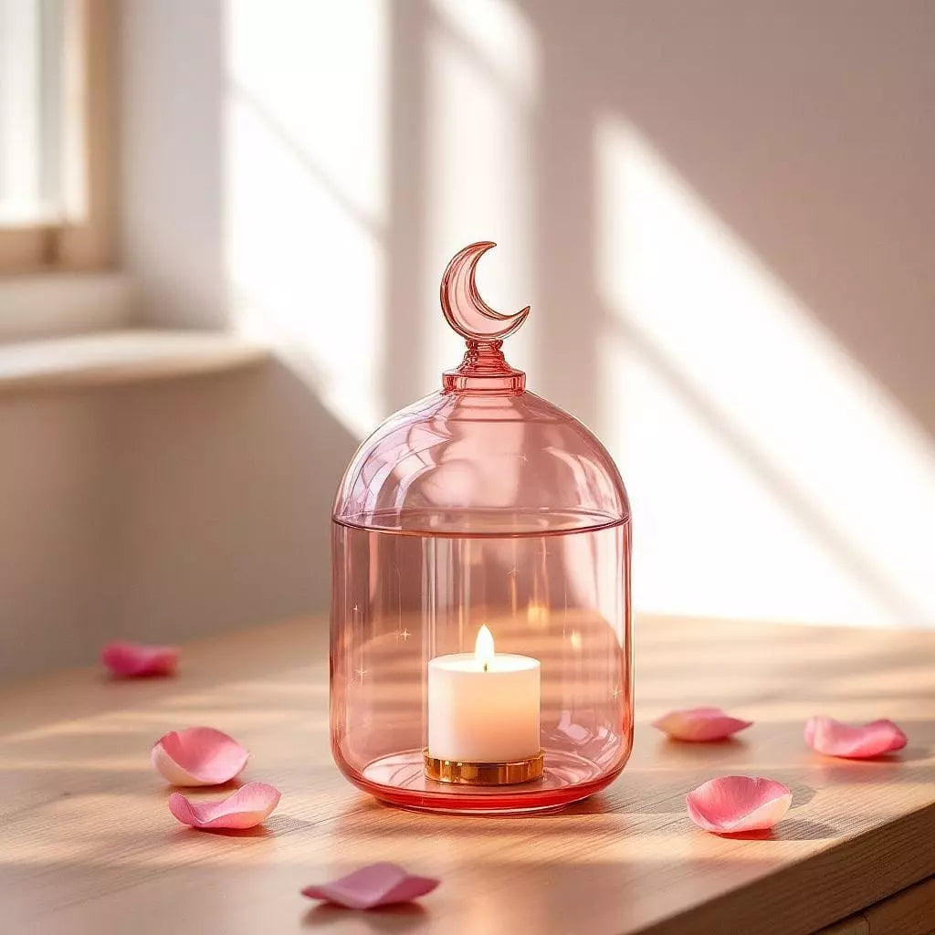 Cabin Corner Ramadan Pink Glass Lantern