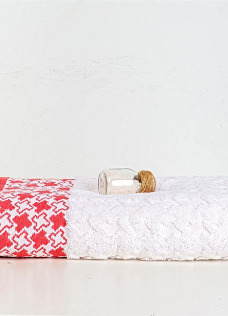 J Linens Stars Red Bath Towel