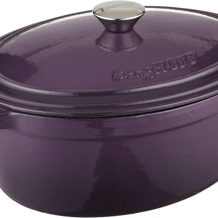 BergHoff Ron 34cmx25.5cm Cast Iron Oval Casserole Purple