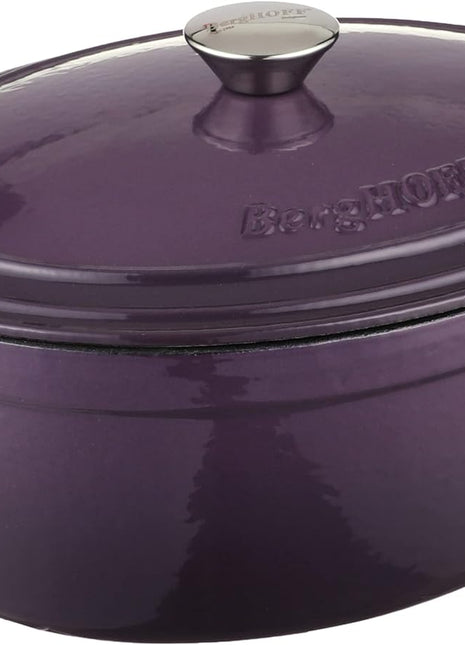 BergHoff Ron 34cmx25.5cm Cast Iron Oval Casserole Purple