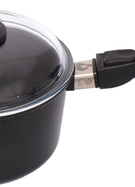 First Titanium Milk and Sauce Pot with Two Spouts and Removable Handle