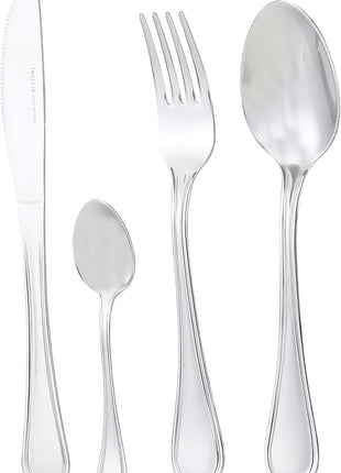 Inoxriv Elegance Cutlery Set in Book Packaging 48-Pieces Set, Silver