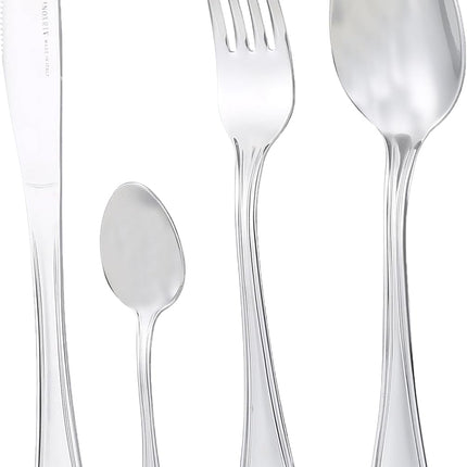 Inoxriv Elegance Cutlery Set in Book Packaging 48-Pieces Set, Silver