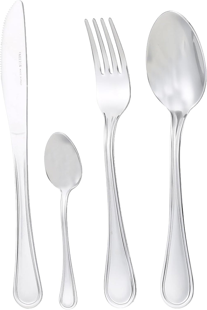 Inoxriv Elegance Cutlery Set in Book Packaging 48-Pieces Set, Silver