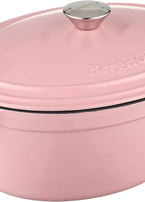 BergHoff Ron 34cmx25.5cm Cast Iron Oval Casserole Pink
