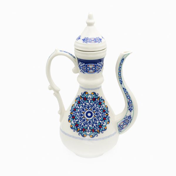 FM Rosa Porcelain Khayameya Blue Coffee Pot with Lid (1.4 Liter)