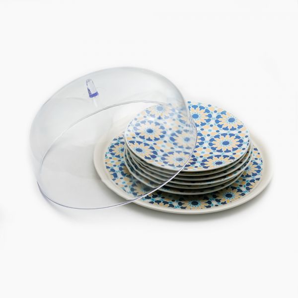 FM Rosa Porcelain Arabic Star Dessert Set 8 pcs