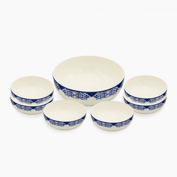 FM Rosa / Porcelain Khayameya Blue Coup Khoshaf Set 7 PCS