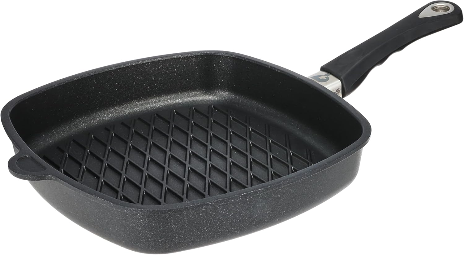 First Titanium BBQ Grilling Surface Flat Square Pan with Removable Handle, 28 x 28 cm