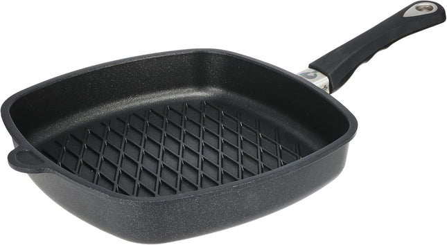 First Titanium BBQ Grilling Surface Flat Square Pan with Removable Handle, 28 x 28 cm