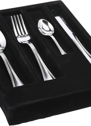 Inoxriv Elegance Cutlery Set in Book Packaging 48-Pieces Set, Silver