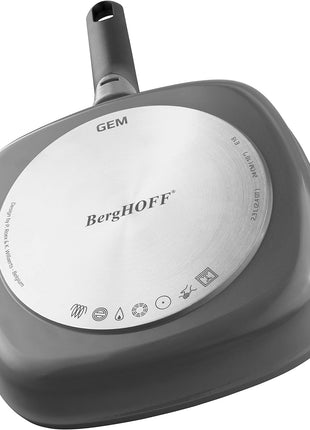 BergHoff Gem Square Grill Pan with Detachable Handle Grey 28 cm