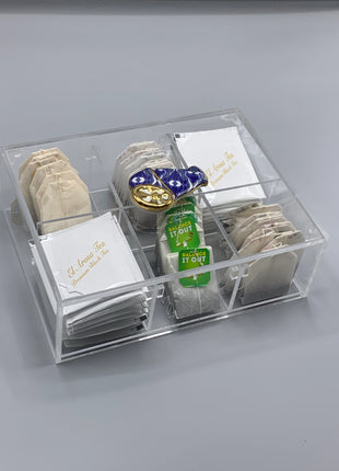 Zee Designs Plexi Glass Bleu-Blanc Porcelain Knob Box