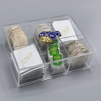 Zee Designs Plexi Glass Bleu-Blanc Porcelain Knob Box