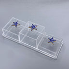 Gold Rim Knob / 3 Different Height Box Set with Tray (30*10) cm