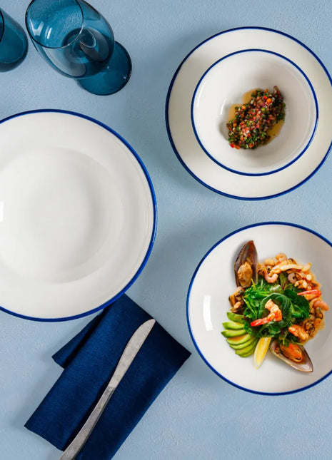 Bonna Linea Blue Dinner Set - 28 Pieces for 6 People