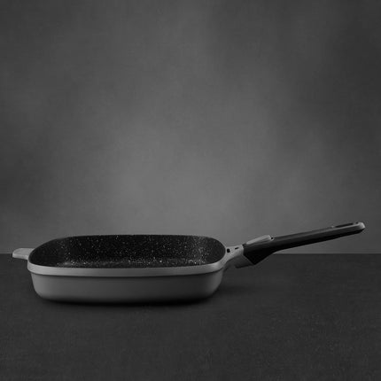 BergHoff Gem Square Grill Pan with Detachable Handle Grey 28 cm