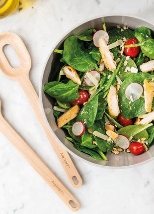 BergHoff Leo 3 Pcs Salad Bowl Set with Bamboo Servers