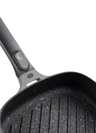 BergHoff Gem Square Grill Pan with Detachable Handle Grey 28 cm