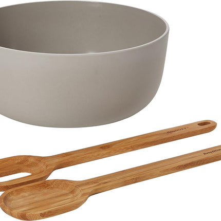 BergHoff Leo 3 Pcs Salad Bowl Set with Bamboo Servers