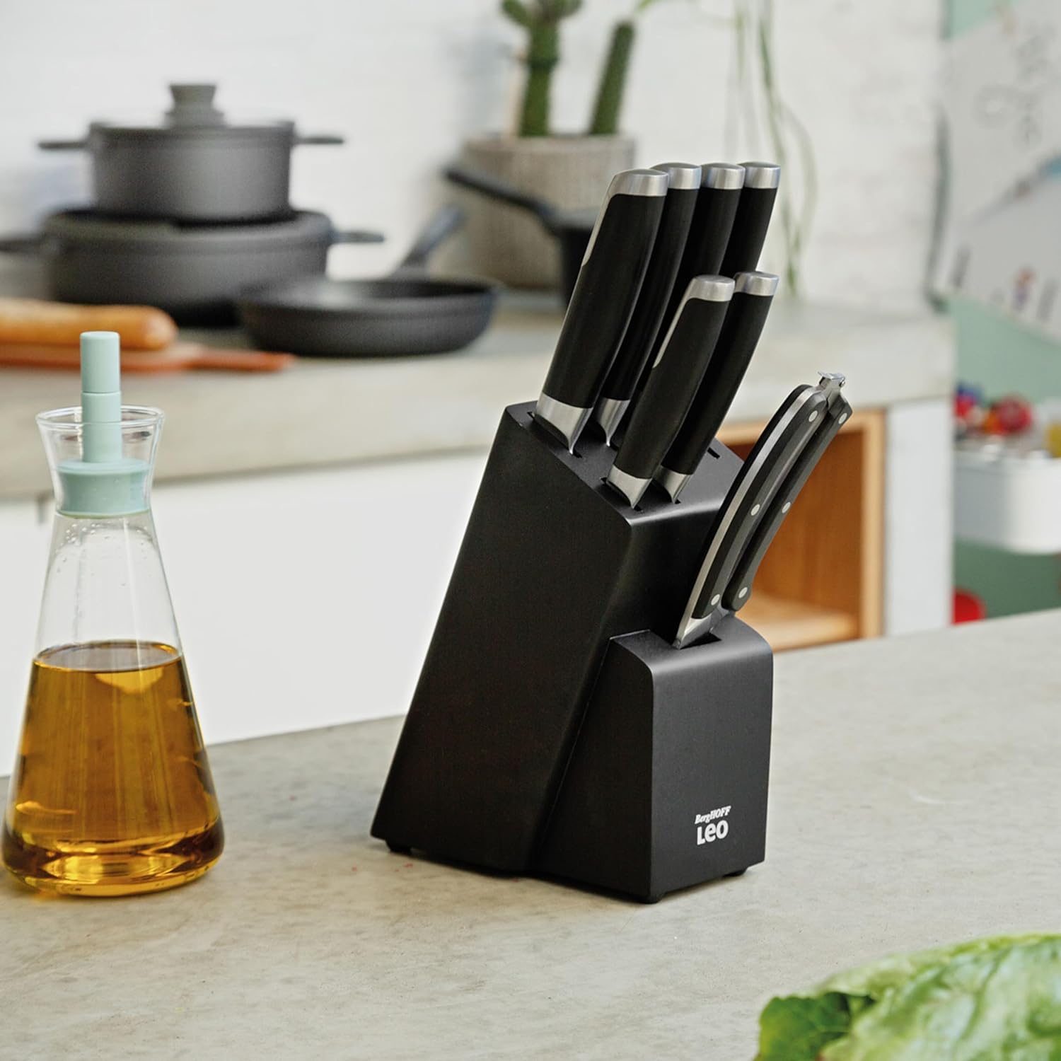 BergHoff Leo 6pc Knife Block set Graphite