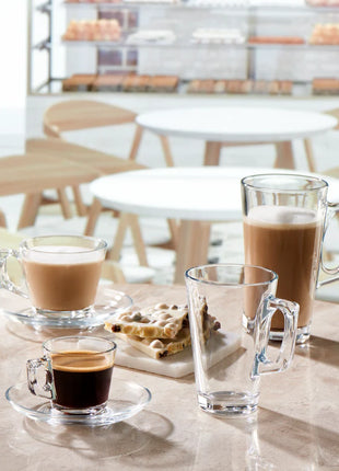 Pasabahce Vela Tea Cup & Saucer (Set of 6Cups & 6 Saucers) pieces, 195ml