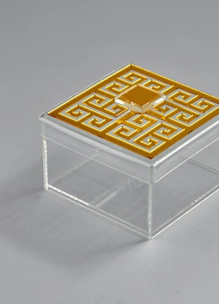 Zee Designs Plexi Glass Greek Key 4-Compartment Box
