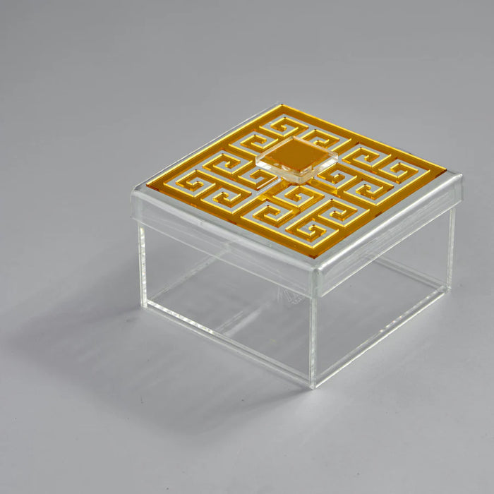 Zee Designs Plexi Glass Greek Key 4-Compartment Box