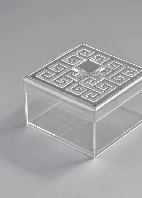 Zee Designs Plexi Glass Greek Key 4-Compartment Box