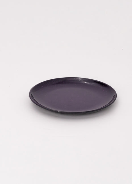 Bright Designs Melamine Small Plate Set of 6 (D 18cm) Black with Stoned -Purple