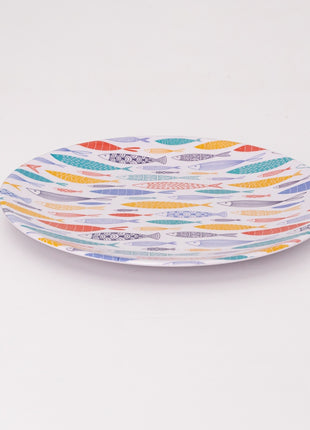 Bright Designs Melamine Dinner Plate  Set of 6 (D 26cm) Fish'n'fish (Summer Collection)