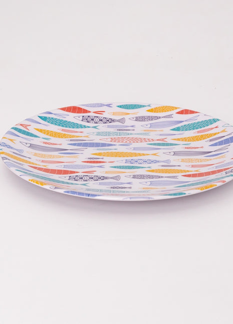 Bright Designs Melamine Dinner Plate  Set of 6 (D 26cm) Fish'n'fish (Summer Collection)