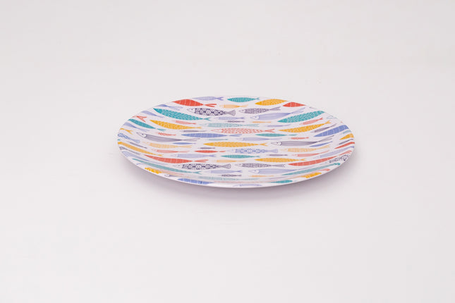 Bright Designs Melamine Dinner Plate Set of 6 (D 22cm) Fish'n'fish (Summer Collection)