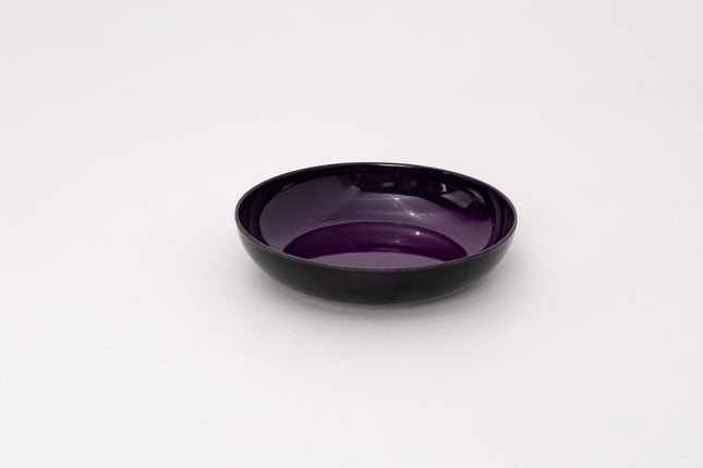 Bright Designs Melamine Deep Dish Set of 6 (D 22cm H 5cm) Black with Stoned -Purple (Summer Collection)