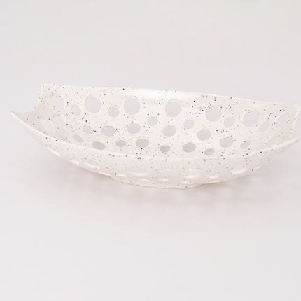 Bright Designs Melamine Fruit Basket Set of 1  (L 33cm W 22cm H 9cm) Creamy with Black (Summer Collection)